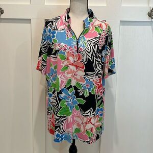 IBKUL SS Mock Neck Top